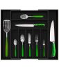 Adjustable Expandable Kitchen Utensils Drawer Organizer  For Bamboo Flatware Organizer - Black