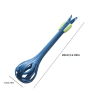 1pc; Multifunctional 3-in-1 Egg Whisk Food Holder Noodle Holder Baking Tool Egg Stirrer Manual Whisk 1 Pack 11.02''Ã—2.76'' - Blue