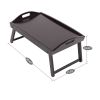 Foldable Curved Breakfast Tray Brown--YS - as picture