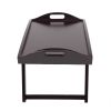 Foldable Curved Breakfast Tray Brown--YS - as picture